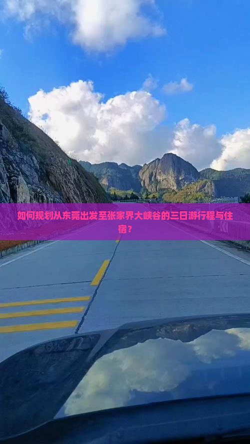 如何规划从东莞出发至张家界大峡谷的三日游行程与住宿？