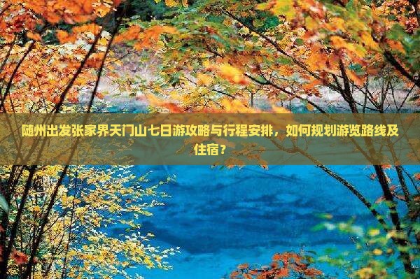 随州出发张家界天门山七日游攻略与行程安排，如何规划游览路线及住宿？