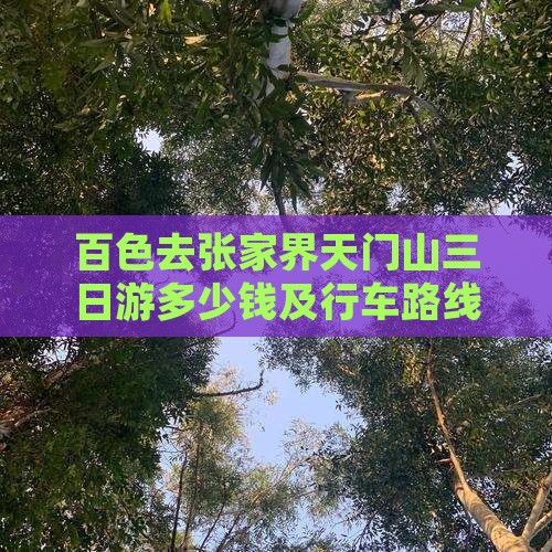 百色去张家界天门山三日游多少钱及行车路线