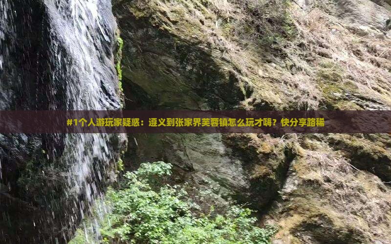 #1个人游玩家疑惑：遵义到张家界芙蓉镇怎么玩才嗨？快分享路稀
