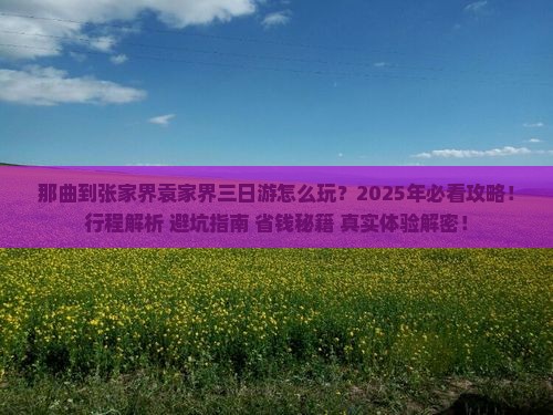 那曲到张家界袁家界三日游