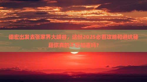德宏去张家界大峡谷大型旅游团