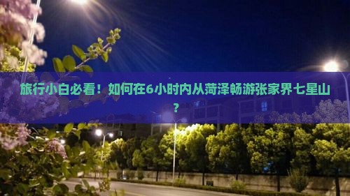 旅行小白必看！如何在6小时内从菏泽畅游张家界七星山？