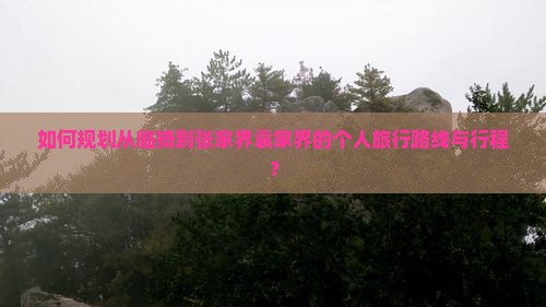 如何规划从临猗到张家界袁家界的个人旅行路线与行程？