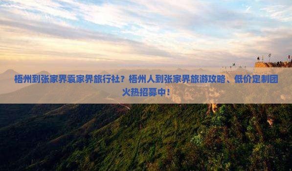 梧州到张家界袁家界旅行社