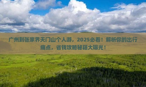 广州到张家界天门山个人游
