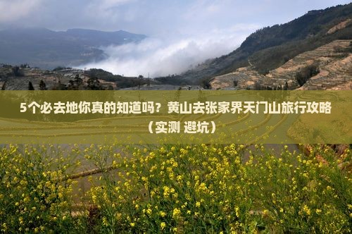 黄山去张家界天门山必去地