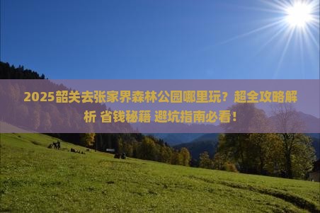 韶关去张家界森林公园哪里玩