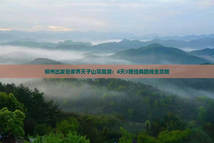 柳州出发张家界天子山深度游：4天3晚经典路线全攻略