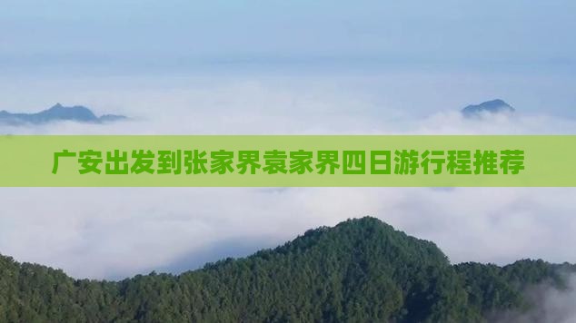 广安出发到张家界袁家界四日游行程推荐