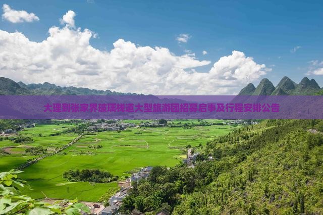 大理到张家界玻璃栈道大型旅游团