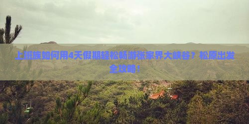 松原去张家界大峡谷四日游