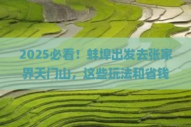 蚌埠去张家界天门山哪里玩
