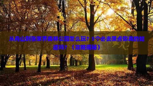 舟山到张家界森林公园景点
