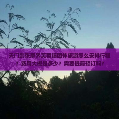 天门到张家界芙蓉镇团体旅游
