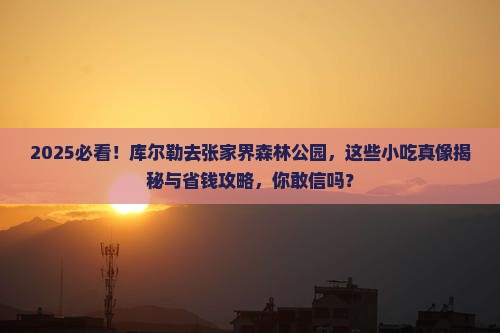 库尔勒去张家界森林公园旅游小吃