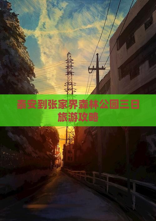泰安去张家界森林公园三日游
