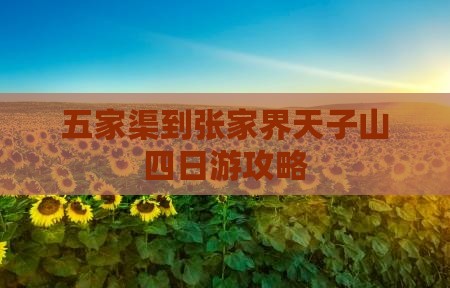 五家渠到张家界天子山四日游