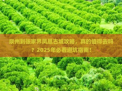 泉州到张家界凤凰古城攻略