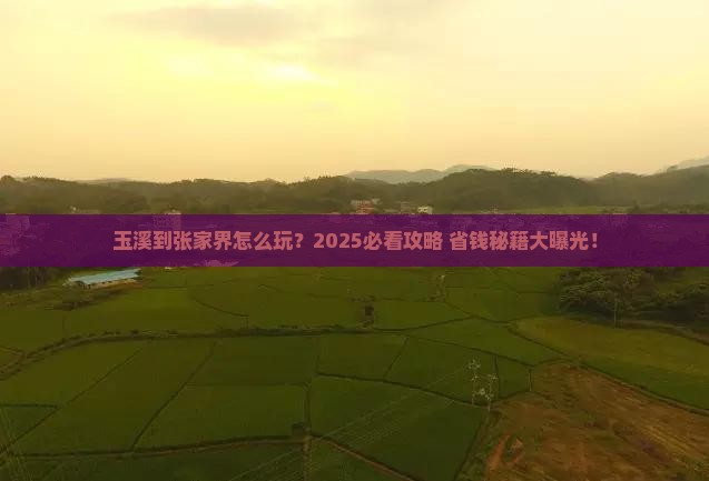 玉溪到张家界旅游