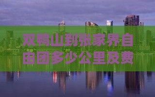 双鸭山到张家界自由团多少公里及费用