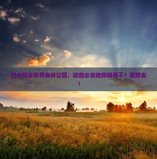 巴中到张家界森林公园必去地