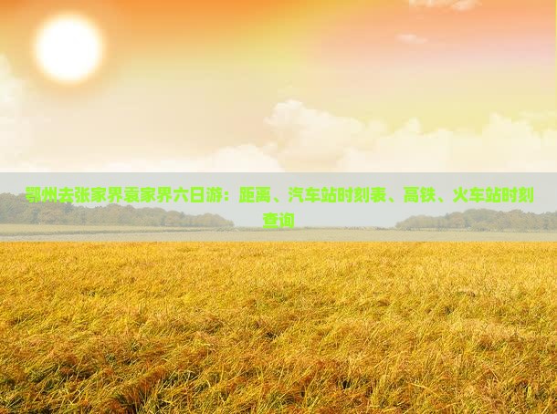 鄂州去张家界袁家界六日游
