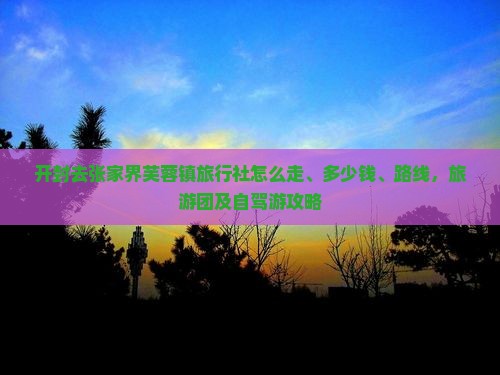 开封去张家界芙蓉镇旅行社