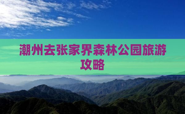 潮州去张家界森林公园个人游