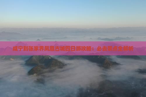 咸宁到张家界凤凰古城四日游