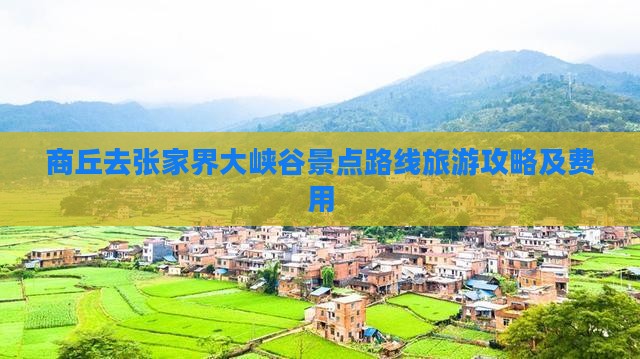 商丘去张家界大峡谷景点