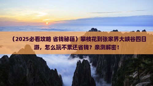 攀枝花到张家界大峡谷四日游