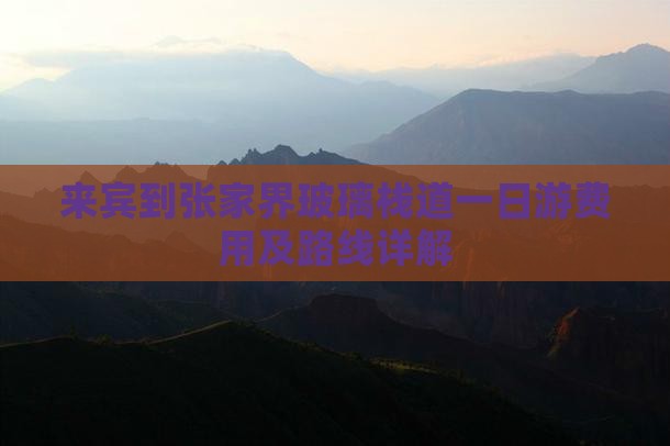来宾到张家界玻璃栈道一日游费用及路线详解