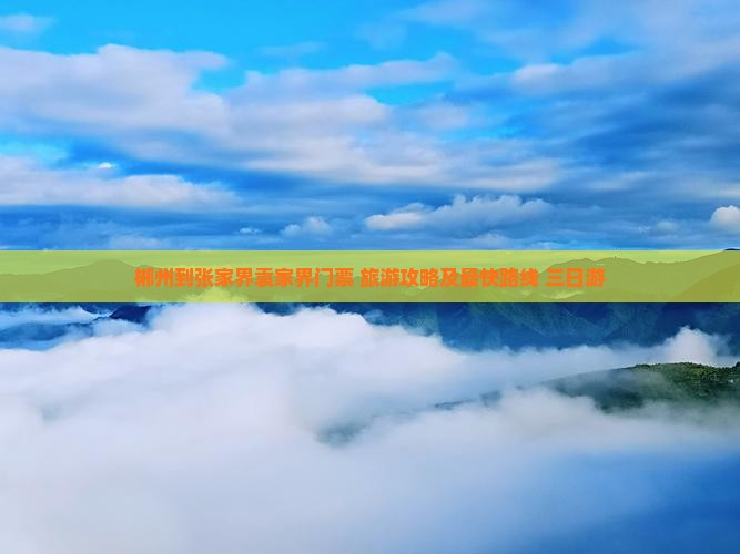 郴州到张家界袁家界门票+旅游攻略及最快路线+三日游