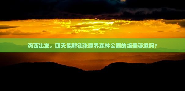 鸡西到张家界森林公园四日游