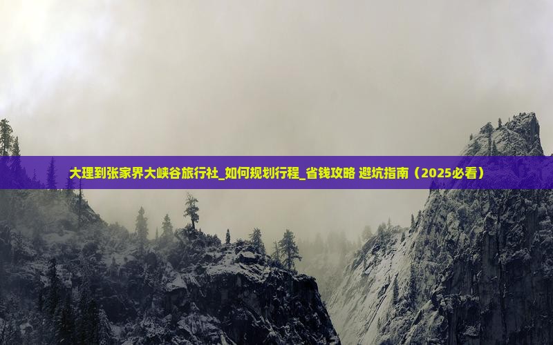 大理到张家界大峡谷旅行社