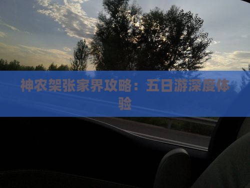神农架去张家界森林公园五日游