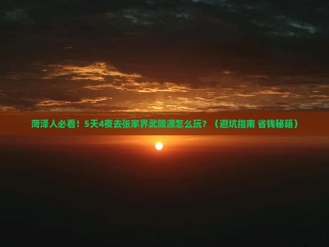 菏泽去张家界武陵源大型旅游团
